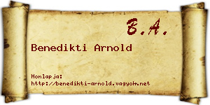 Benedikti Arnold névjegykártya